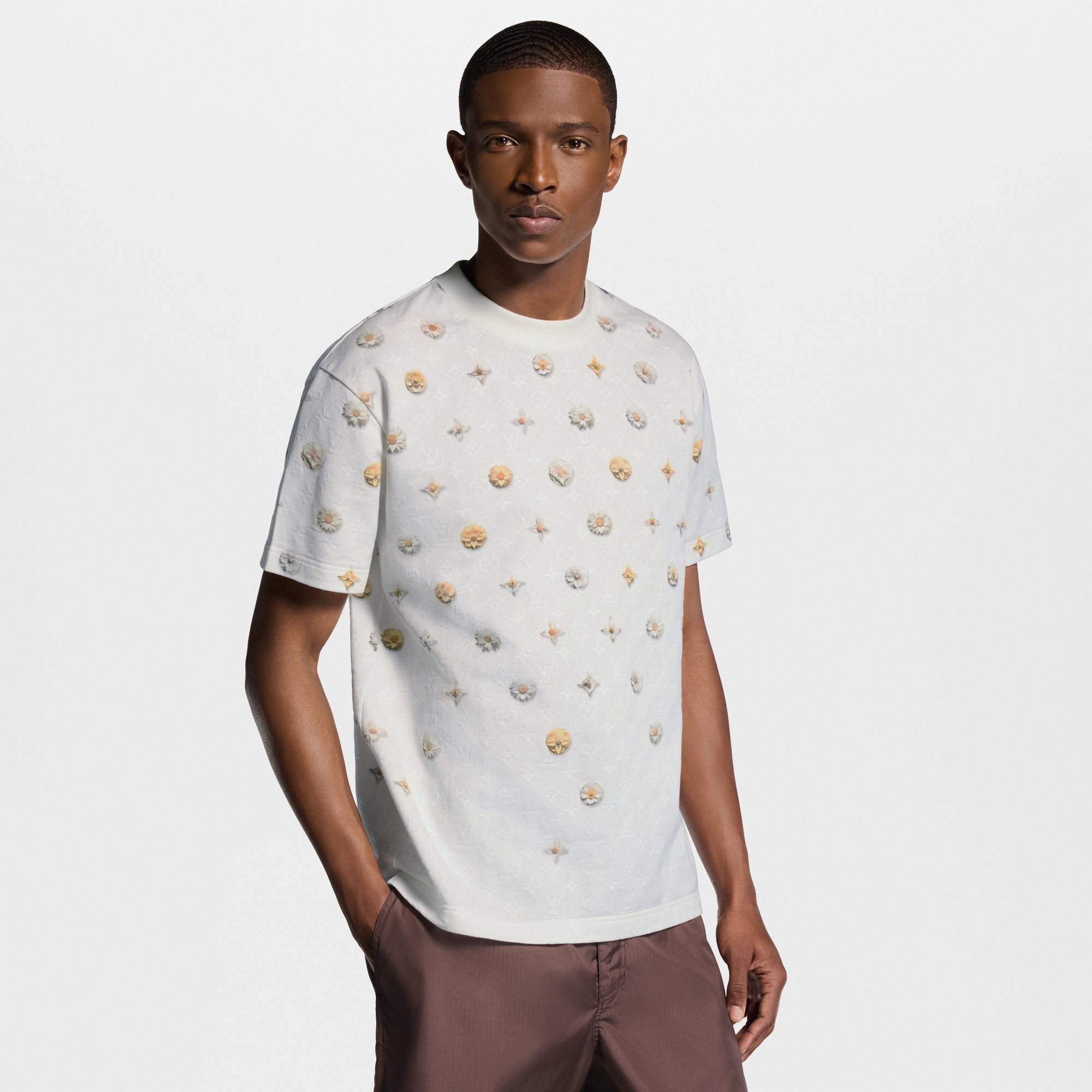 Overprinted Monogram Jacquard T-Shirt - Men - Ready-to-Wear